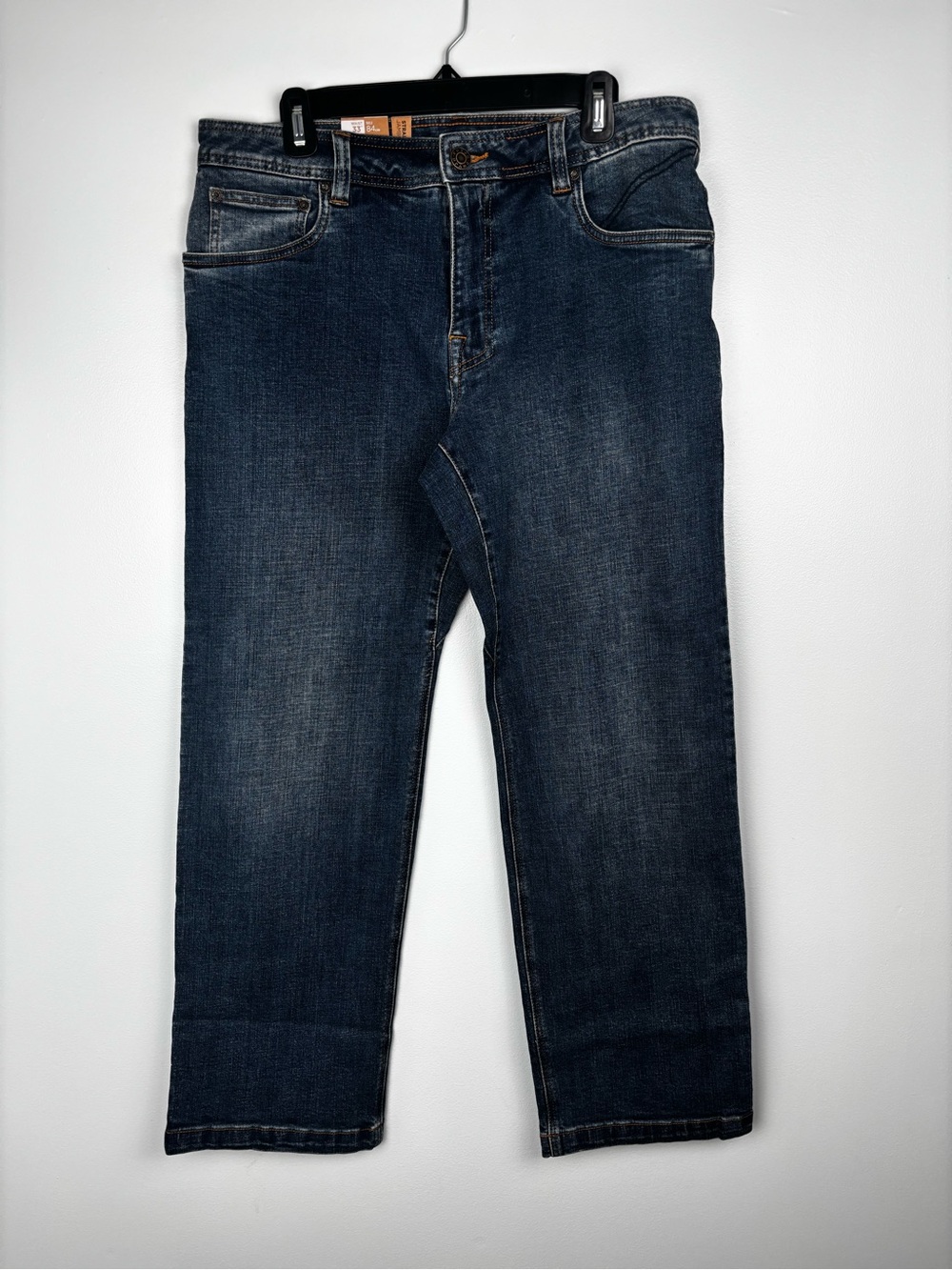 PrAna Axiom Jeans Mens 33x30 Blue Antique Stone Wash Straight Leg NWT Organic